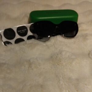 Kate Spade Black Sunglasses with Green Case